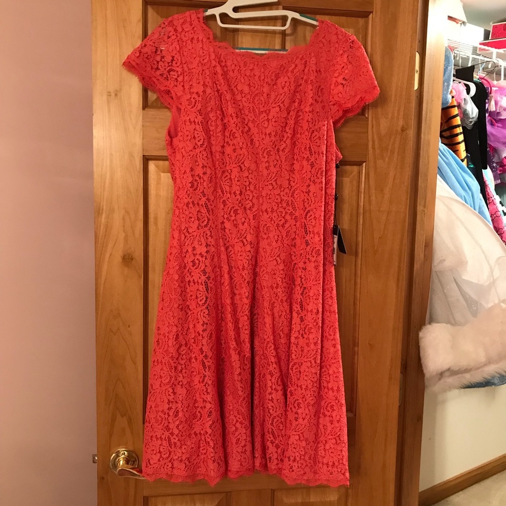 NWT lace coral dress